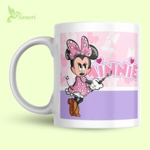 Taza Minnie Fondo Rosa - Morado